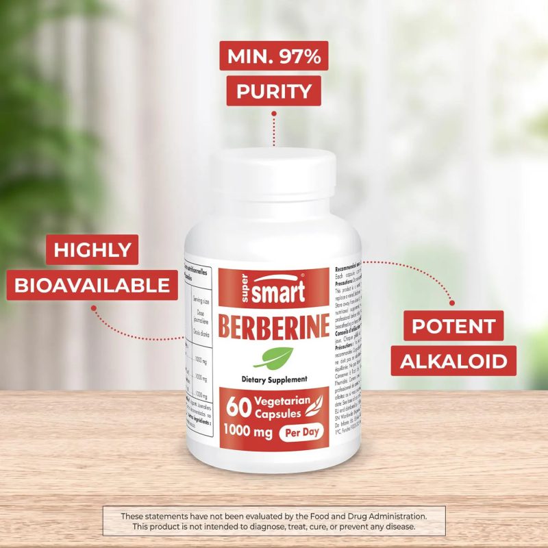Berberine 1000 mg 60 capsules Super Smart