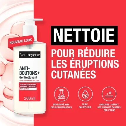 Neutrogena Anti-Boutons Gel Nettoyant 200ml Bashratycare